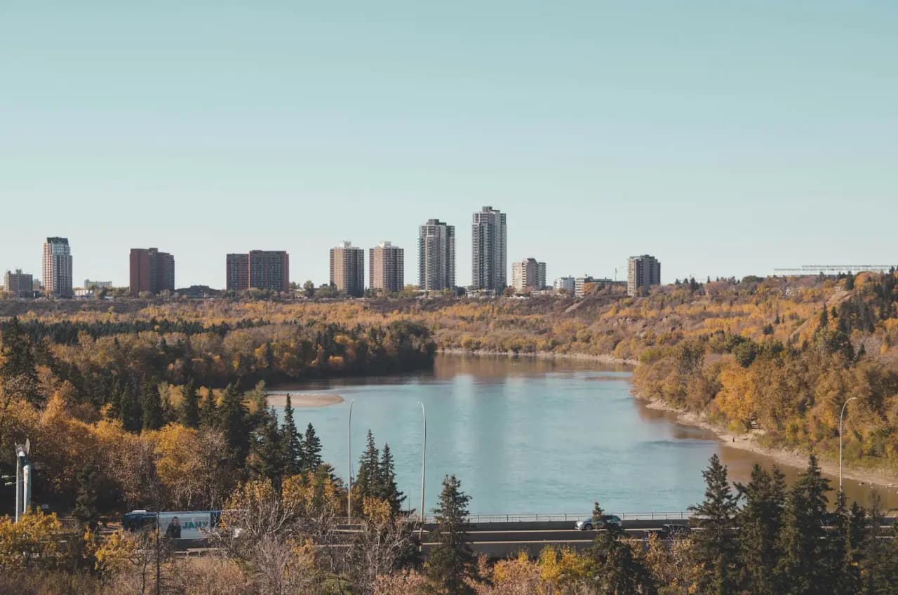 Edmonton, Alberta skyline — portable toilet rental service area