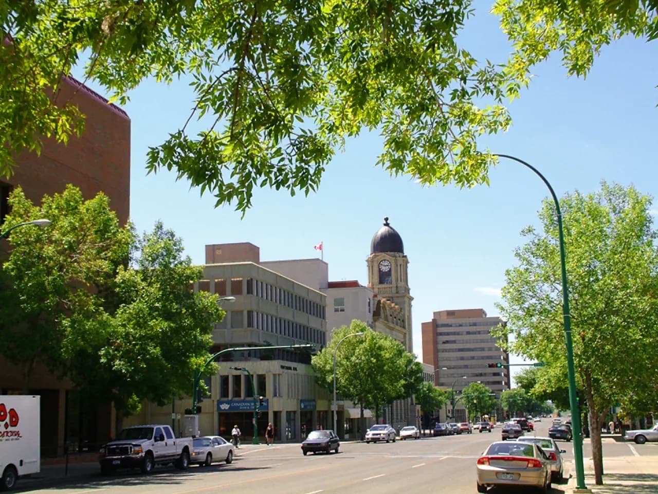 Lethbridge, Alberta skyline — portable toilet rental service area