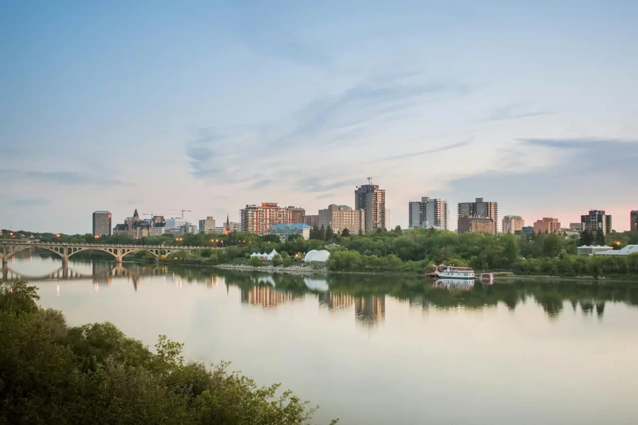 Saskatoon, Saskatchewan skyline — portable toilet rental service area