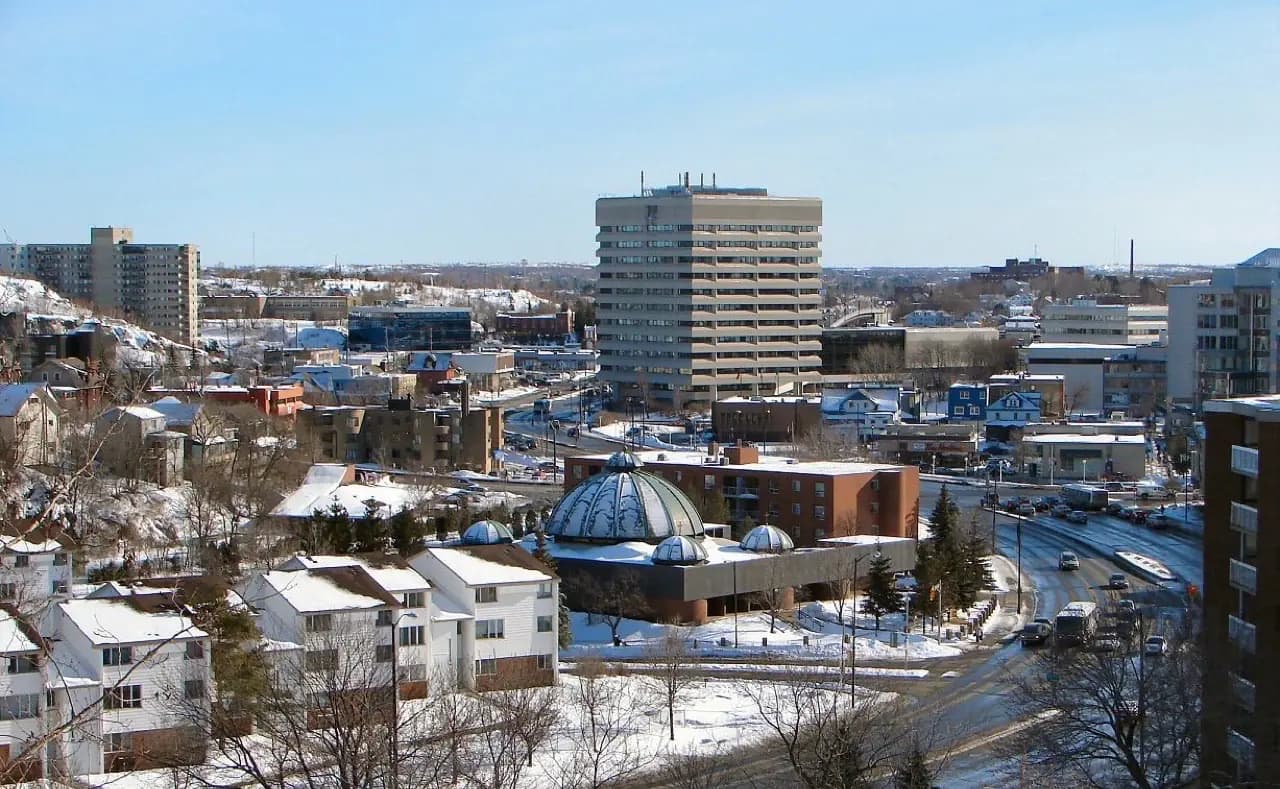Sudbury, Ontario skyline — portable toilet rental service area